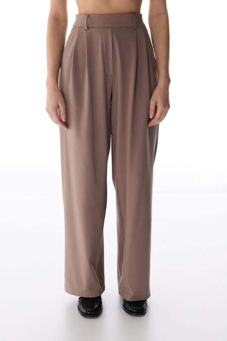 Hoge Taille Wijde Pantalon met Plissé - Image 1