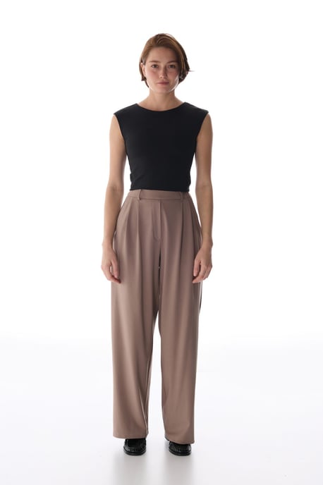 Hoge Taille Wijde Pantalon met Plissé - Image 3