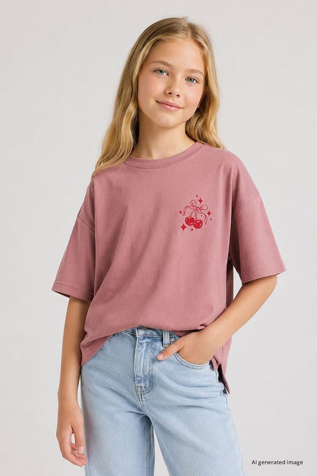 Jeugd Katoen Elastaan T-Shirt - Image 1