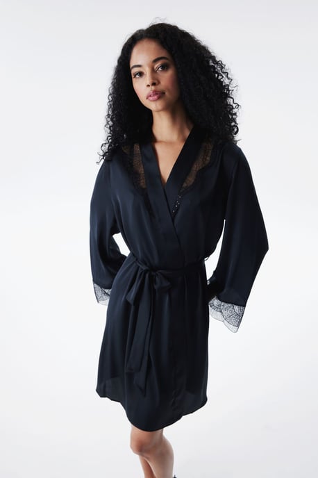 Dames Korte Gebreide Badjas met Strik Taille - Image 2