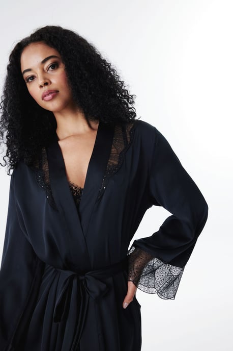 Dames Korte Gebreide Badjas met Strik Taille - Image 4