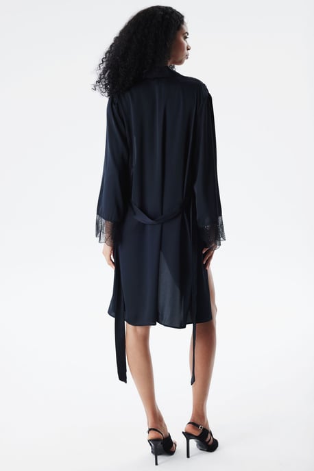 Dames Korte Gebreide Badjas met Strik Taille - Image 5