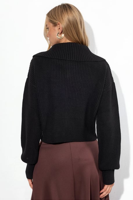 Dames Korte Geribbelde Rits Cardigan - Image 2