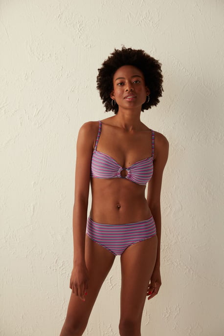 Gestreepte Cut-Out Bandeau Bikini Top - Image 2