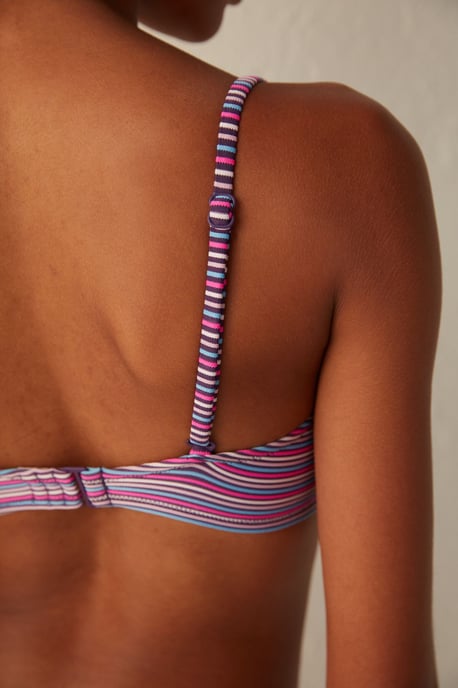 Gestreepte Cut-Out Bandeau Bikini Top - Image 5