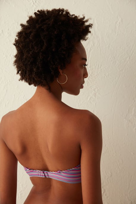 Gestreepte Cut-Out Bandeau Bikini Top - Image 6