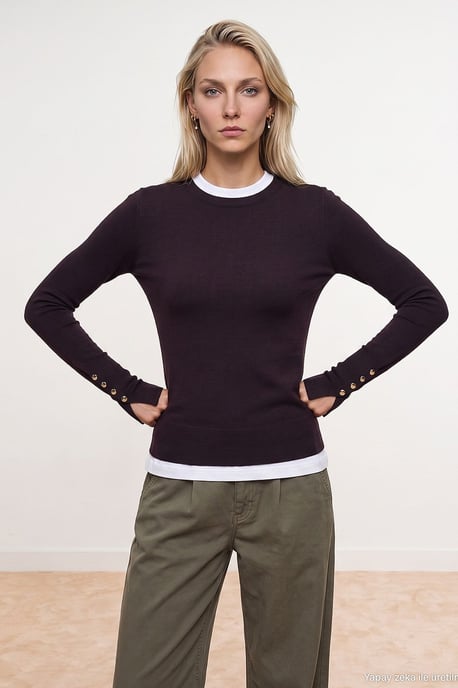 Geribbelde Crew Neck Slim Fit Trui - Image 2
