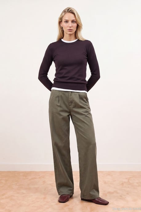 Geribbelde Crew Neck Slim Fit Trui - Image 4