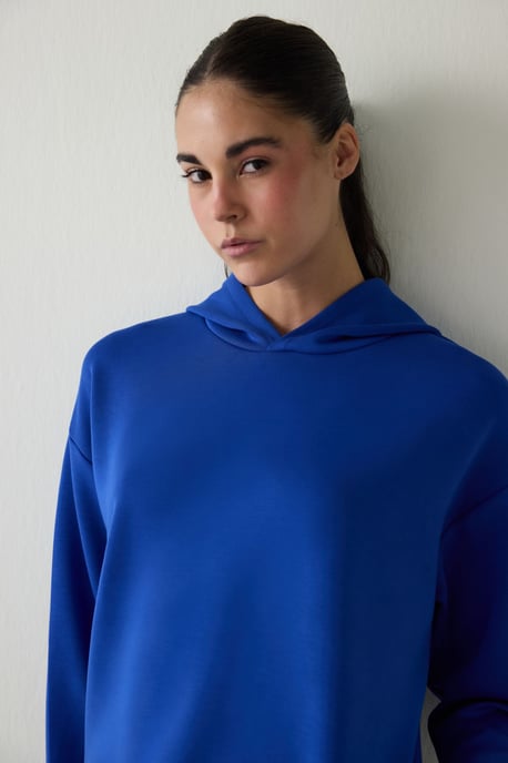 Dames Midi Effen Hooded Hoodie - Image 2