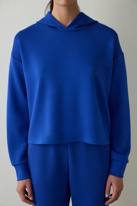 Dames Midi Effen Hooded Hoodie - Image 3