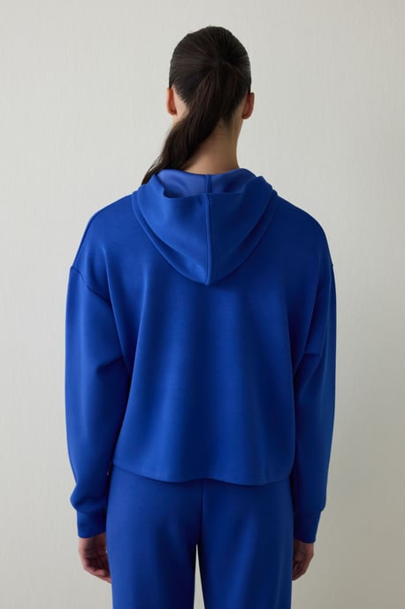 Dames Midi Effen Hooded Hoodie - Image 5