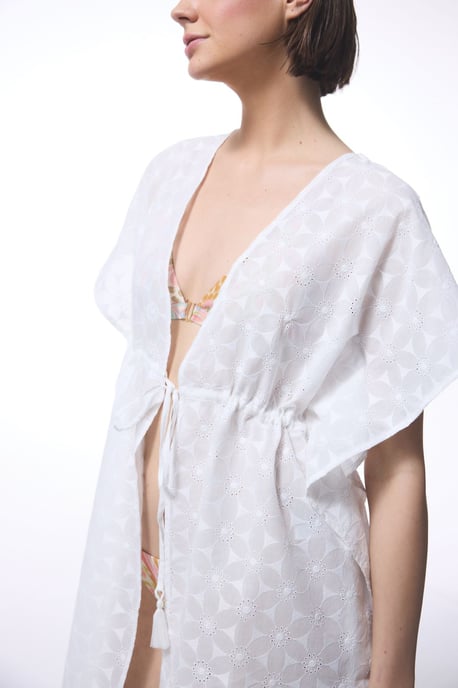 Geborduurde Katoenmix Midi Kimono - Image 4