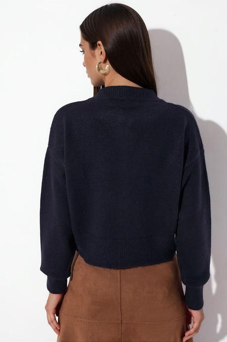 Korte Geribbelde Cardigan met Knopen - Image 1