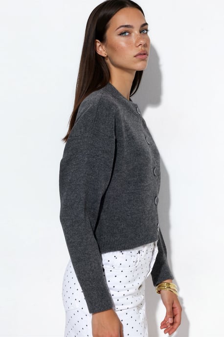 Korte Geribbelde Cardigan met Knopen - Image 2