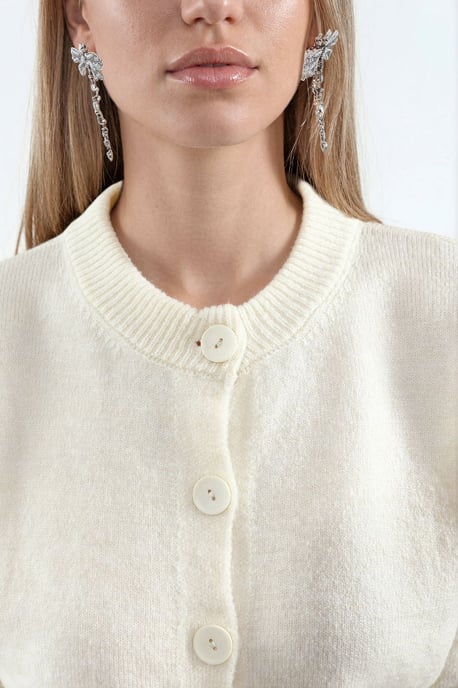 Korte Geribbelde Cardigan met Knopen - Image 3