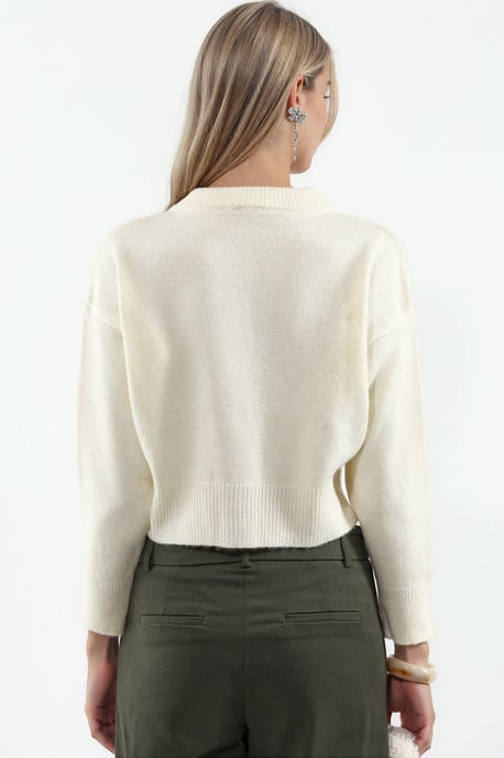 Korte Geribbelde Cardigan met Knopen - Image 4