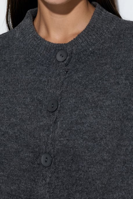 Korte Geribbelde Cardigan met Knopen - Image 4