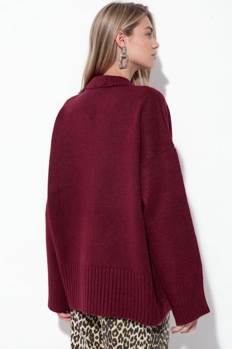 Geribbelde V-hals Knopen Cardigan - Image 2