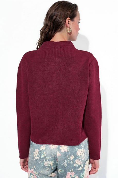 Geribbelde Crew Neck Knopen Cardigan - Image 2