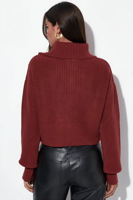 Dames Korte Geribbelde Rits Cardigan - Image 3