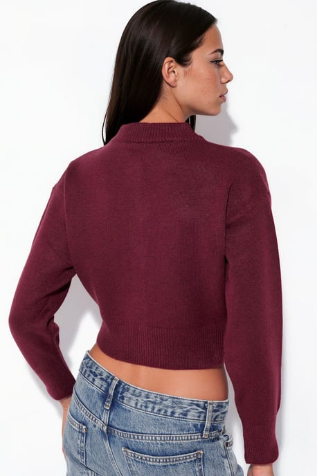 Korte Geribbelde Cardigan met Knopen - Image 3