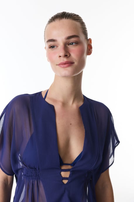 Mini Geweven Strand Kaftan Met Kwastje - Image 3