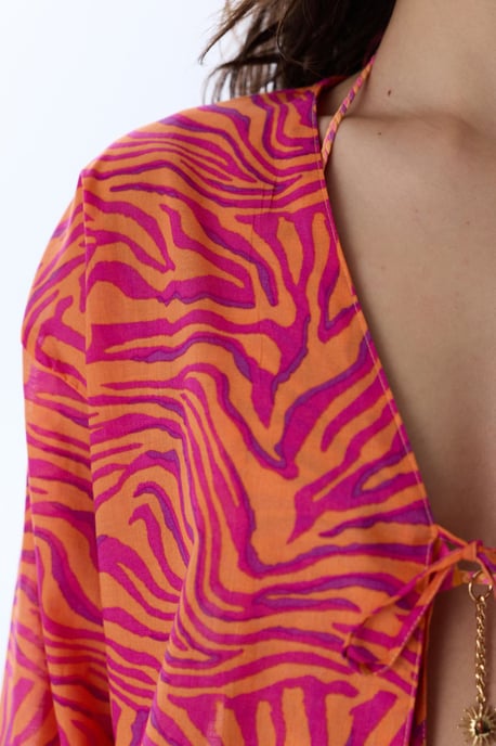 Overmatige Gestreepte Katoenen Strandkimono - Image 3