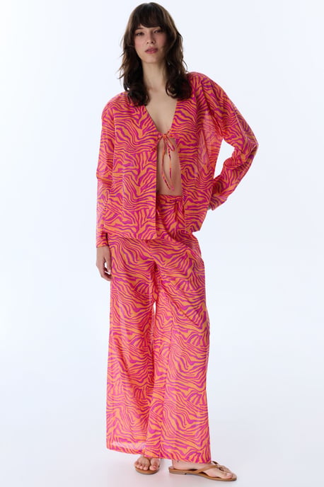 Overmatige Gestreepte Katoenen Strandkimono - Image 5