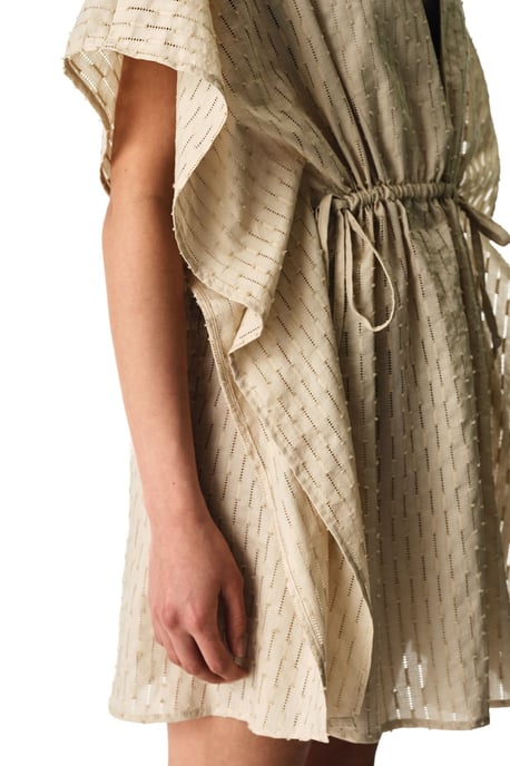 Overmaatse Katoenen Textuur Mini Kaftan - Image 6