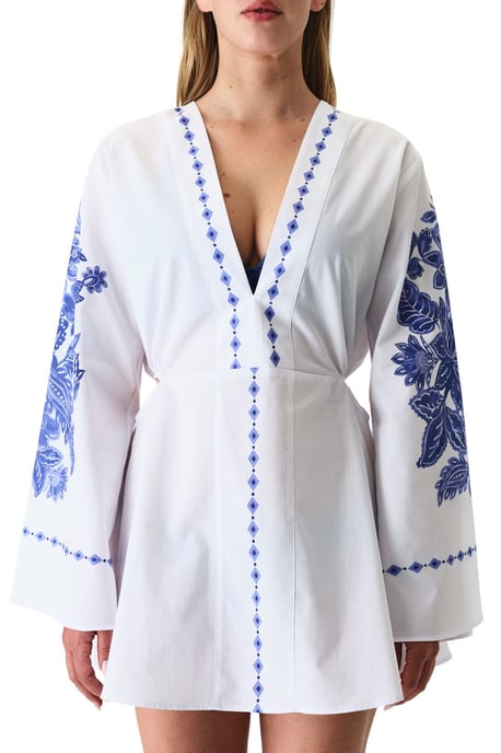Oversized Bloemen Katoenen Strand Kaftan - Image 4