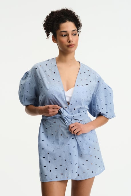 Geborduurd Katoenen Biquini Kimono met Ceintuur - Image 5