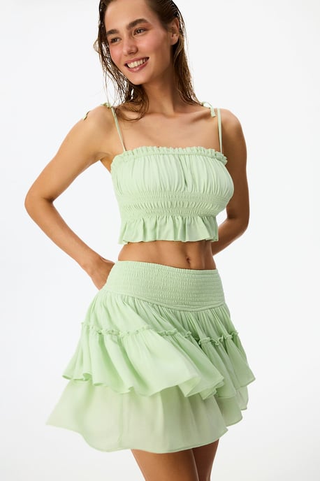 Dames Viscose Minirok Met Rimpelrand - Image 3