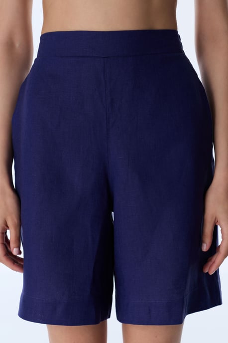 Hoge Taille Linnen Wijde Shorts - Image 1