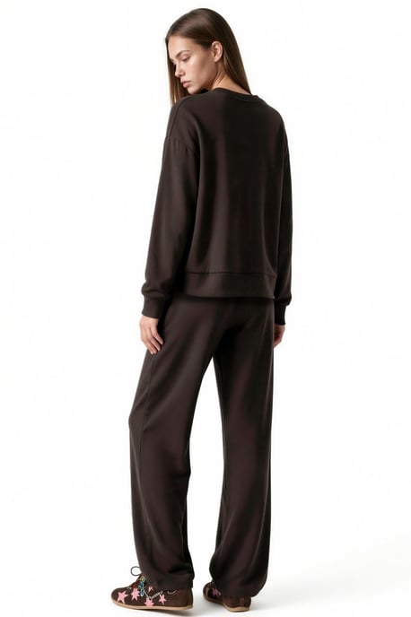 Modal Touch Basis Sweatshirt & Wijde Pantalons Twee-Piece Coördinatieset - Image 3