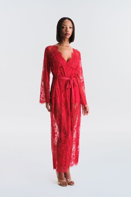 Bloemen Maxi Robe Met Ceintuurband - Image 1
