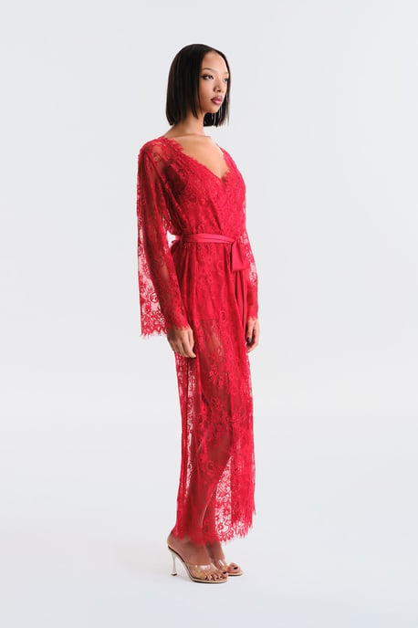 Bloemen Maxi Robe Met Ceintuurband - Image 2