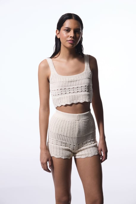 Katoenen Gebreide Mini Shorts - Image 4