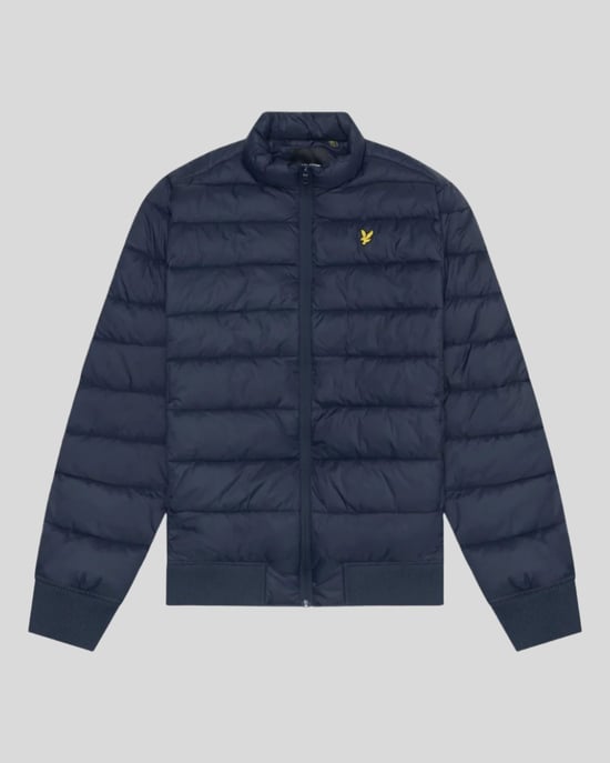 Lyle & Scott Opstaande Kraag Gewatteerde Jas Marineblauw - Image 5