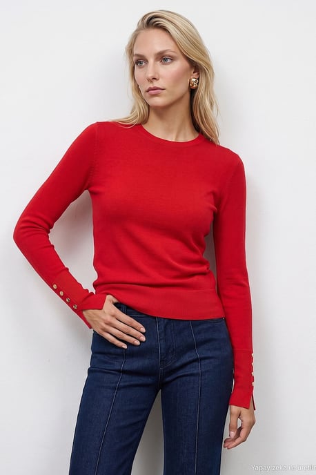 Geribbelde Crew Neck Slim Fit Trui - Image 1