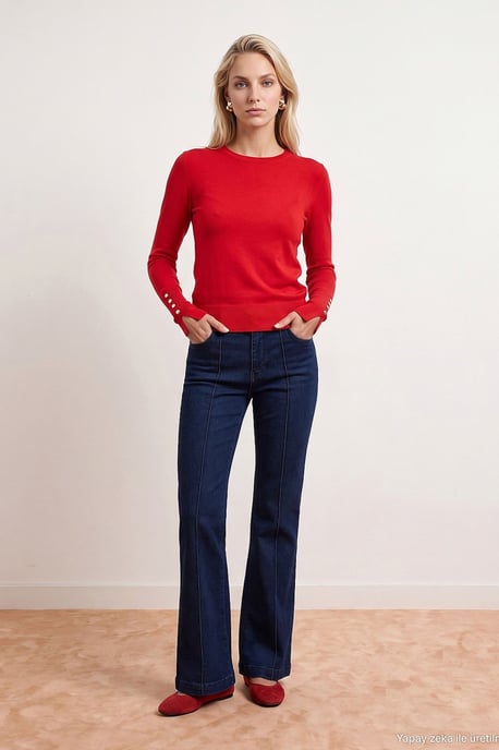 Geribbelde Crew Neck Slim Fit Trui - Image 2