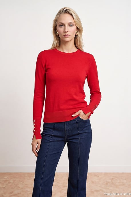 Geribbelde Crew Neck Slim Fit Trui - Image 4