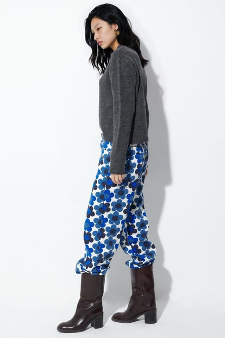Geribbelde Crew Neck Knopen Cardigan - Image 3