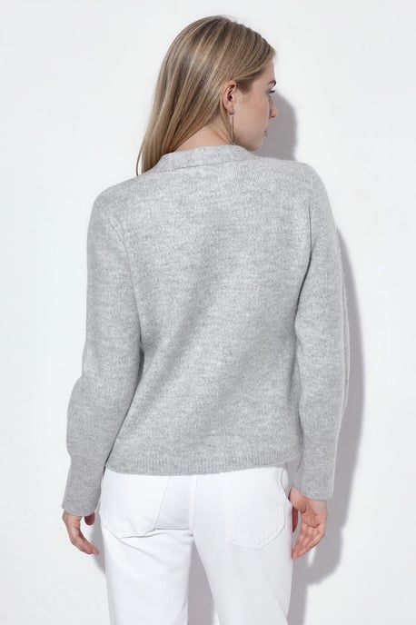 Dames Geribbelde V-hals Knopen Cardigan - Image 2