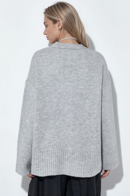 Geribbelde V-hals Knopen Cardigan - Image 4