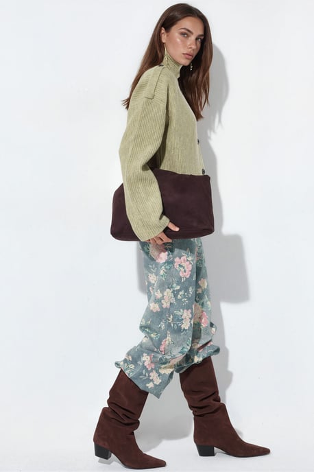 Geribbelde Halse Turtleneck Knopen Cardigan - Image 4