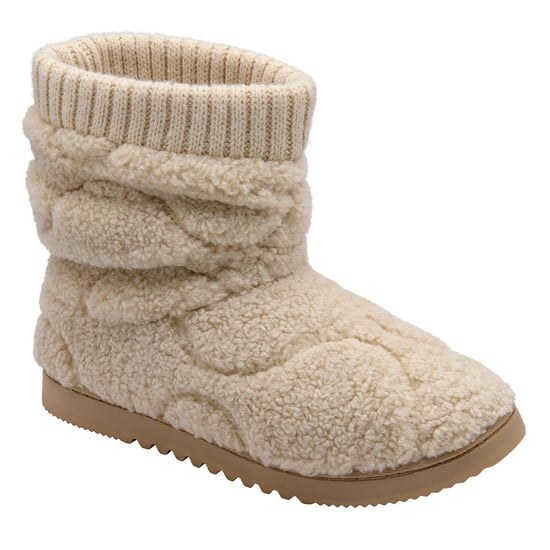 Dames Teddy Fleece Slofjes Oatmeal Taupe Warm VK 3-8 - Image 4