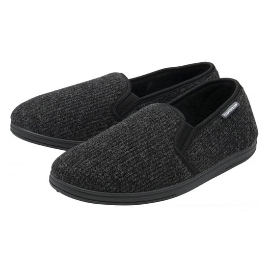 Heren Corduroy Geheugenfoam Volle Slippers Zwart VK 7-12 - Image 1