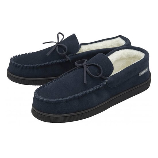 Heren Suède Leren Mokkassins Slippers Marinegeel Geheugenfoam VK 7-12 - Image 1
