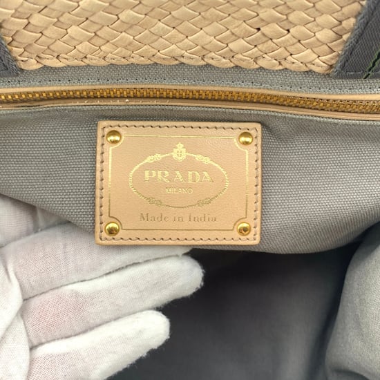 Prada Leather Handbag Madras - Image 6