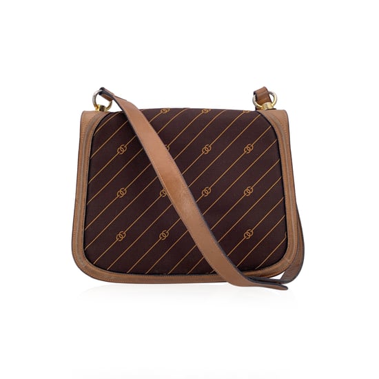Gucci Vintage stoffen schoudertas met diagonaal logo - Image 1